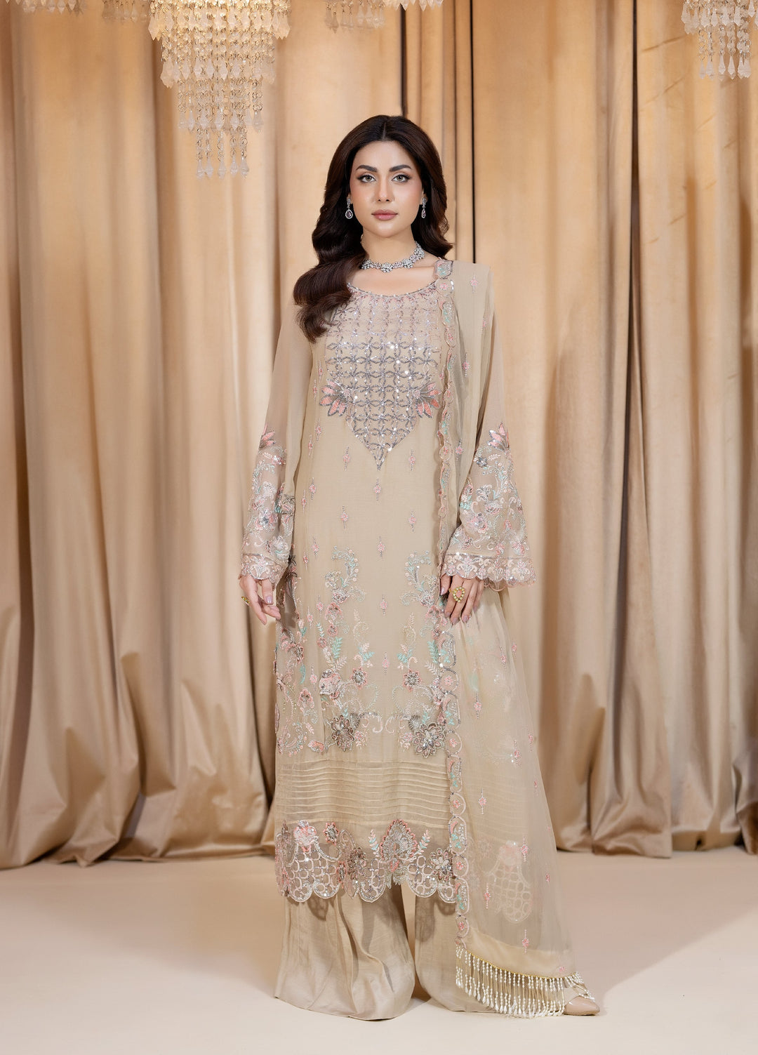 Daastan Raum by Sarb Unstitched Embroidered Chiffon 3 Piece Suit RS26UCD DCL-03 - Festive Collection