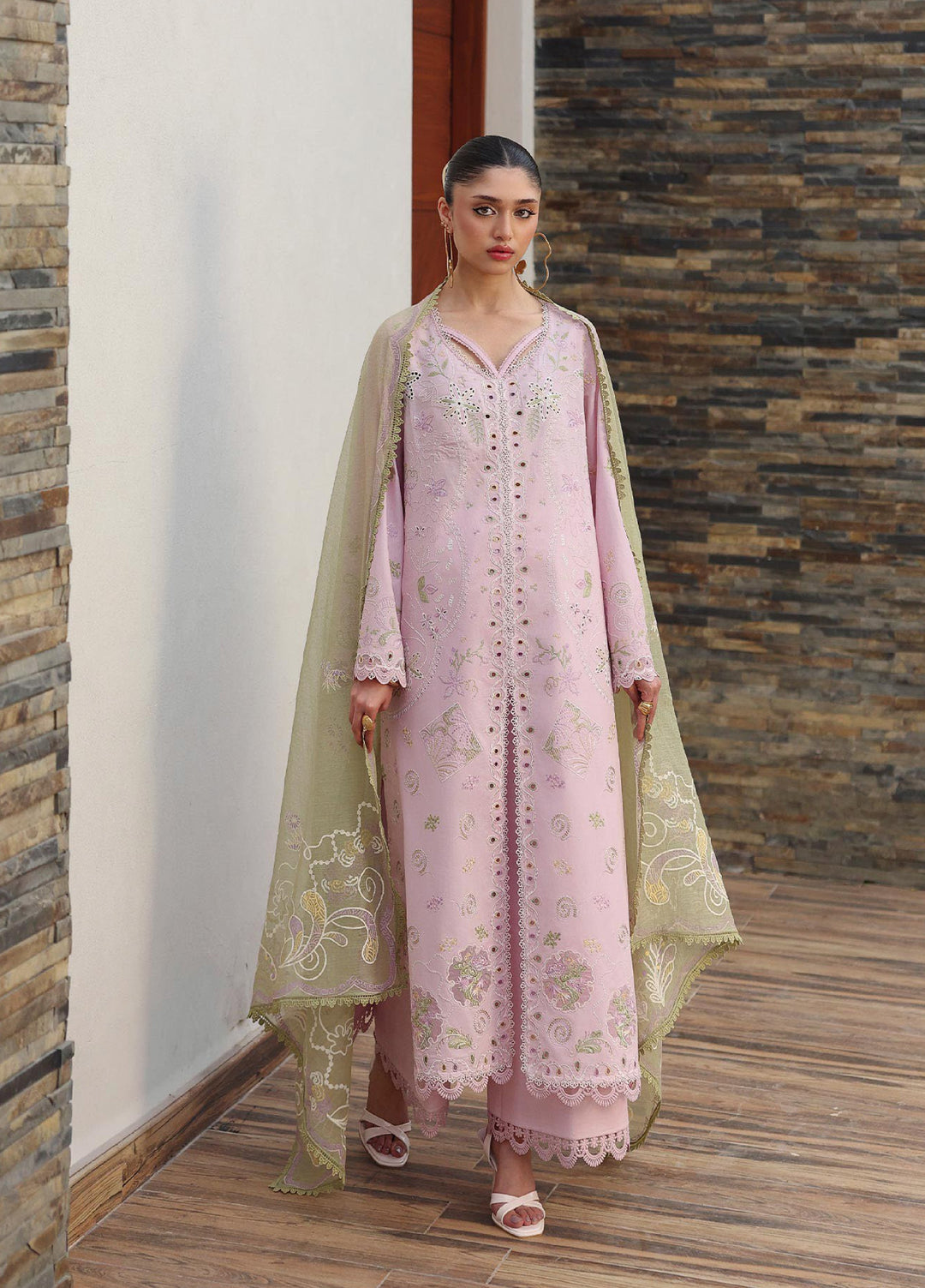 Q Line by Qalamkar Unstitched Embroidered Lawn 3 Piece Suit QLK26ULQ ZAYLA QKL-12 - Festive Collection