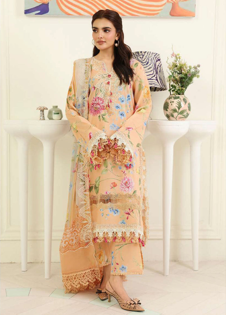 Petals in Print by Roheenaz Unstitched Printed Lawn 3 Piece Suit RN26UPP Magnolia Mist RUNSS260902 - Summer Collection