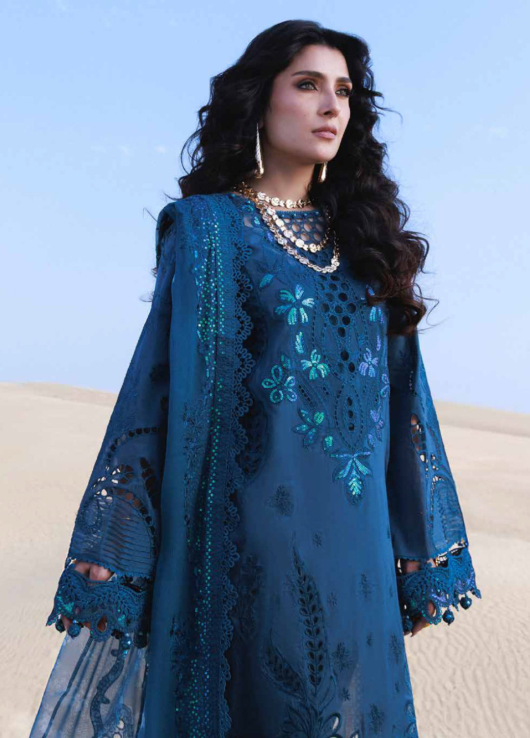 Aman by Nureh Unstitched Embroidered Luxury Lawn 3 Piece Suit NU26UA NE-229 - Festive Collection