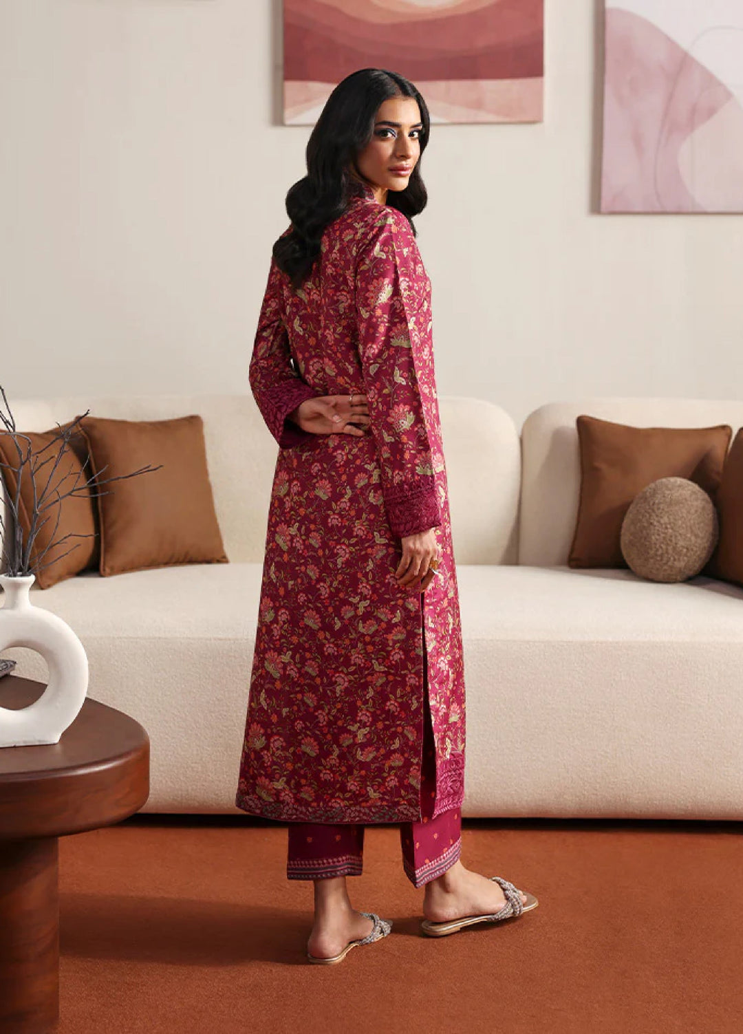 Basics by Gulaal Pret Embroidered Poly Lawn 3 Piece PL-11 Cerise - Summer Collection