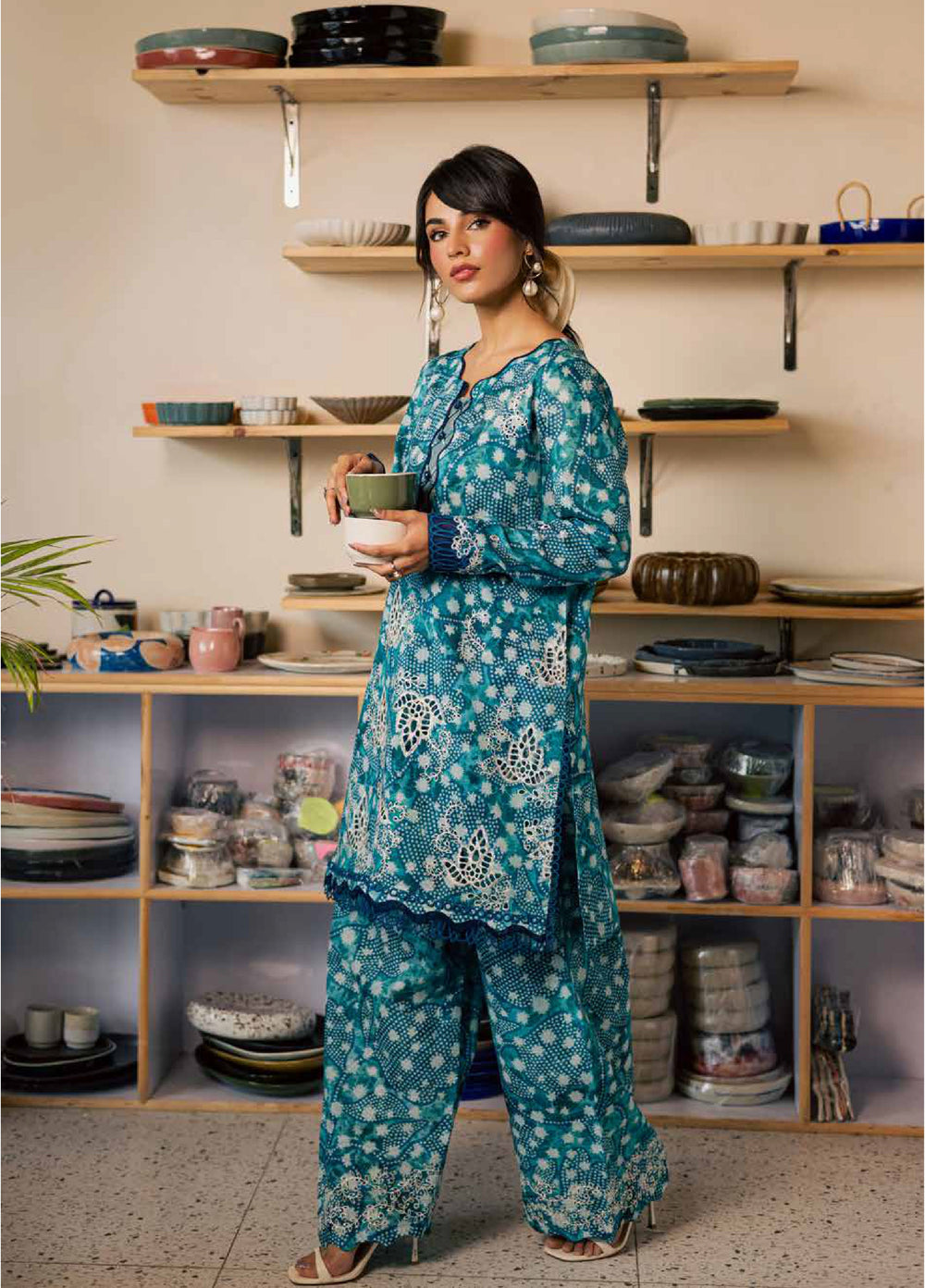 Ballerina by Nureh Unstitched Printed Chikankari Lawn 2 Piece Suit NU26UBL NU2-196 - Summer Collection
