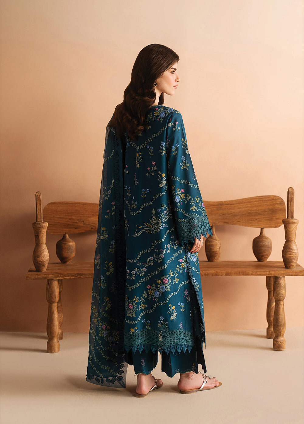 Haze A Prints by Afrozeh Unstitched Embroidered Lawn 3 Piece Suit AF26UAP FWU-105 Luem Teal - Summer Collection