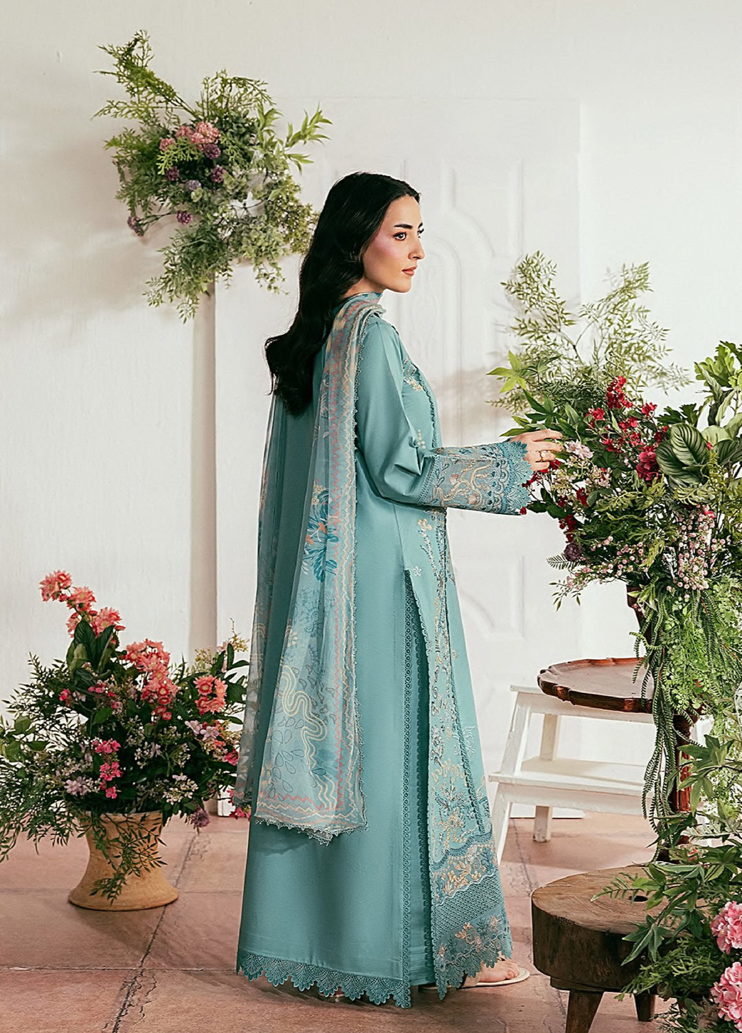 Zync by Florent Unstitched Embroidered Lawn 3 Piece Suit FL26ULZ FZ-4B - Summer Collection