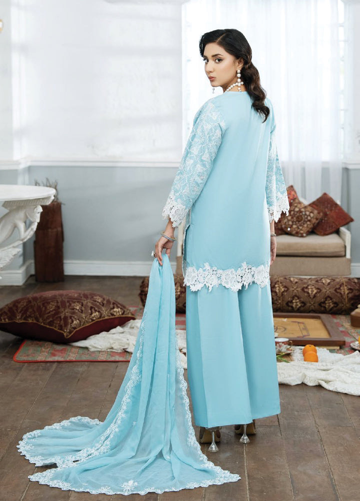 Dhaga Women RTW Embroidered Cotton 3 Piece DHG26PCN Opalite - Eid Collection