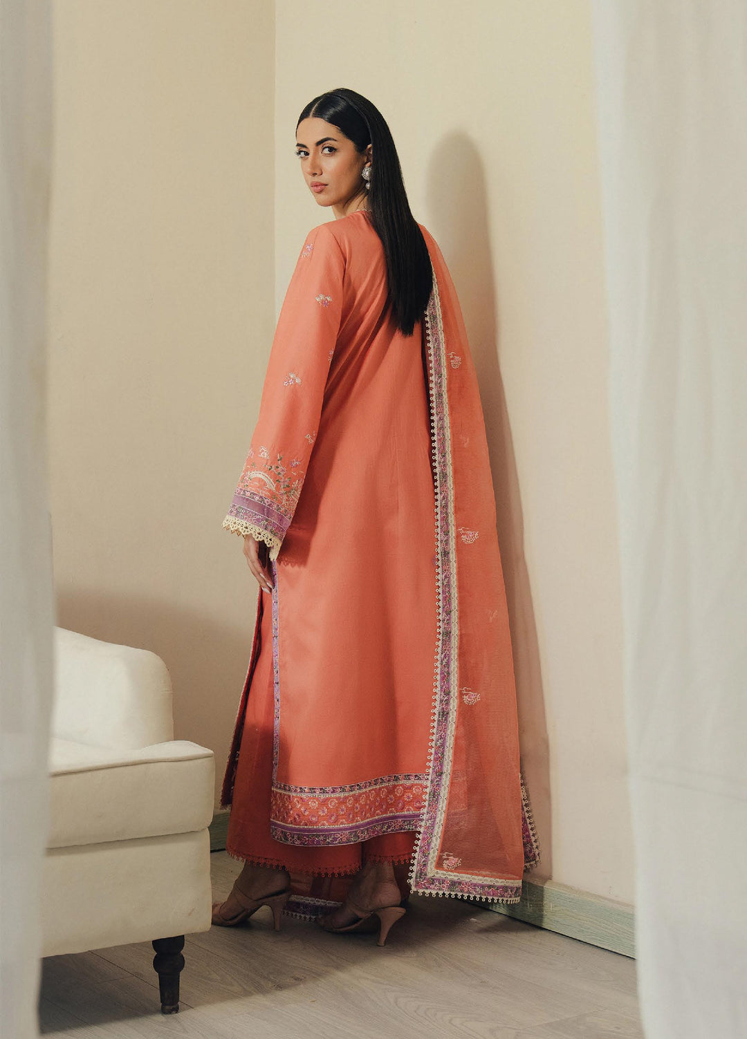 Daybreak by Afrozeh Unstitched Printkari Embroidered Lawn 3 Piece Suit AF26UDB D-5 SKYHUSH - Summer Collection