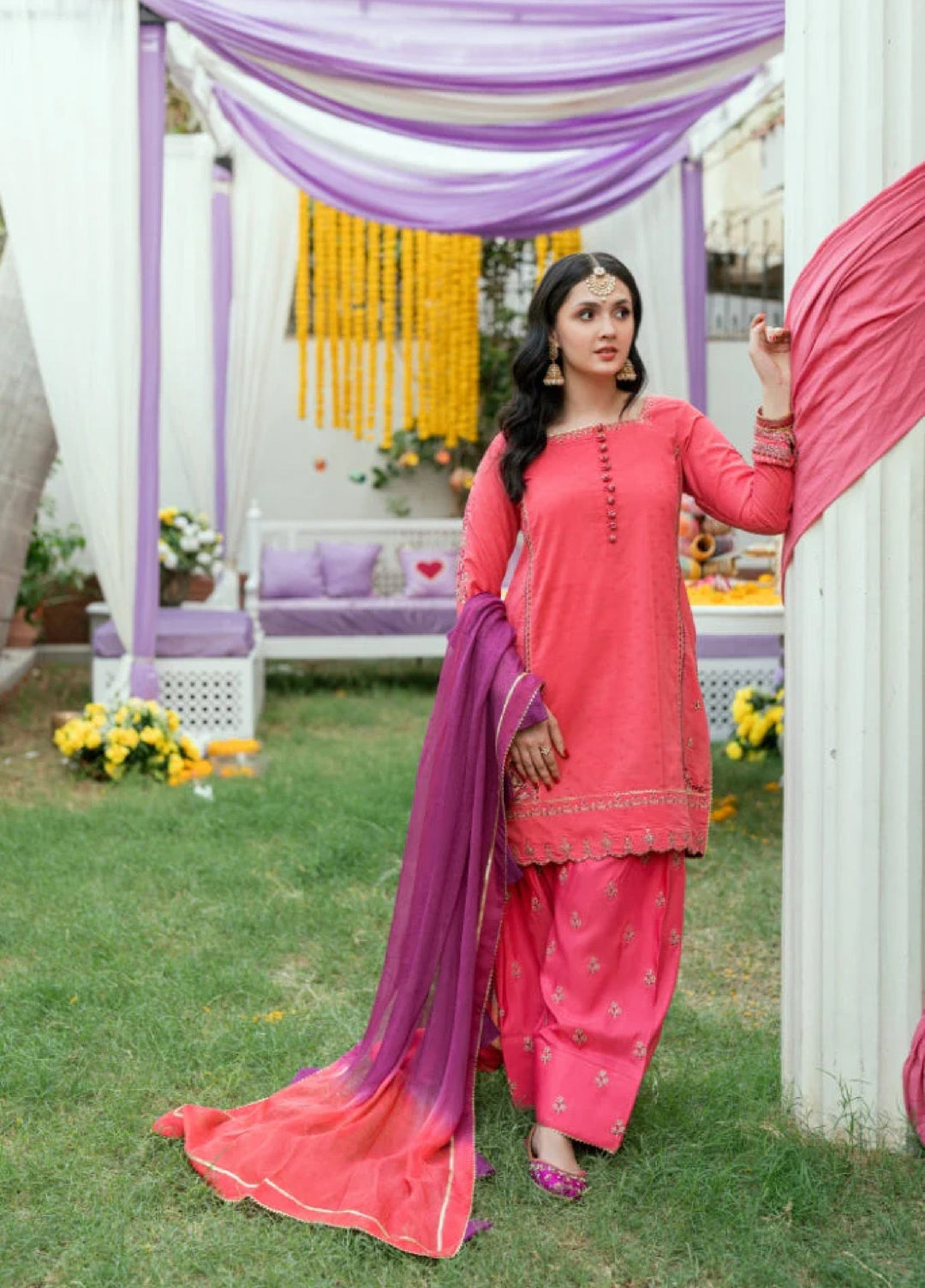 Omal by Komal Pret 3 Piece Dobby Suit Dilruba- Festive Collection