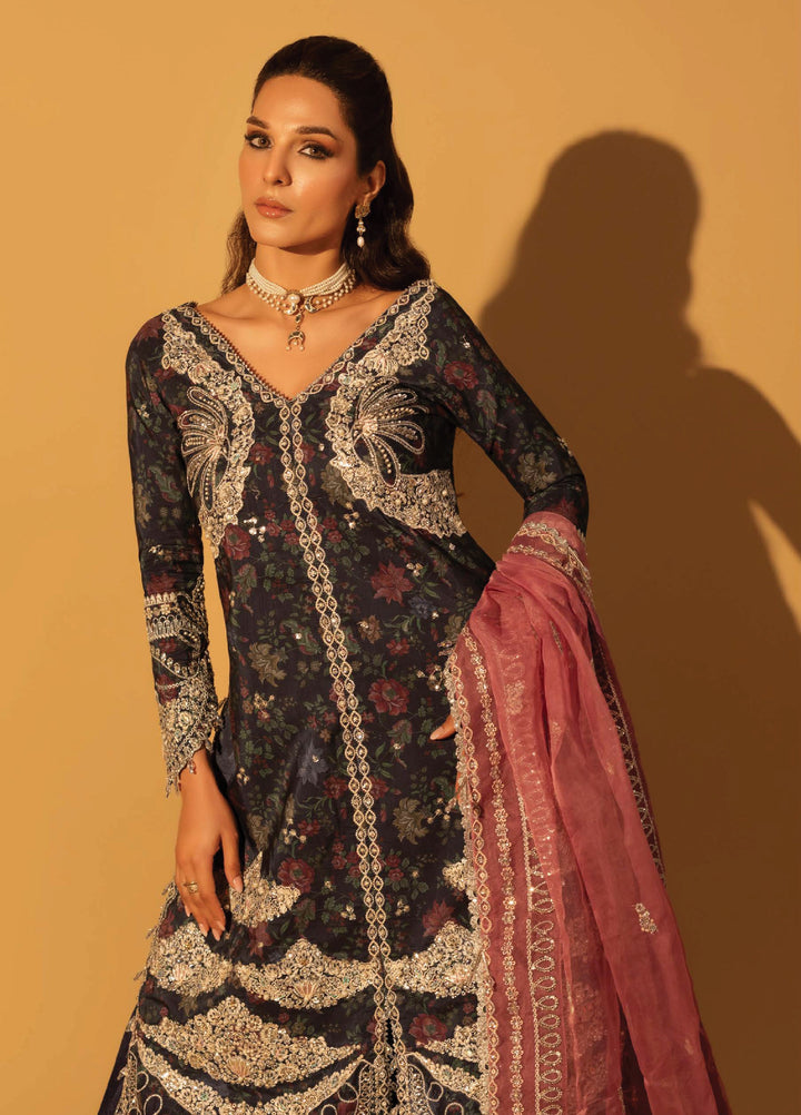 Aylin Unstitched Raw Silk Embroidered Suits 3 Piece AYL25US SAPPHIRE DUSK - Festive Collection