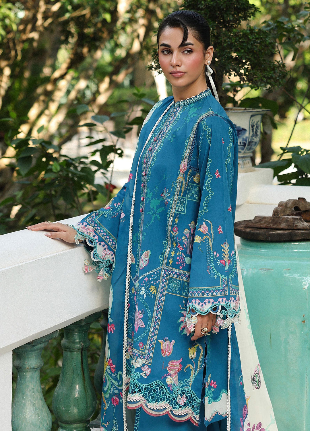 Q Prints by Qalamkar Unstitched Lawn Printed 3 Piece Suit QLK26QP Caire - Summer Collection