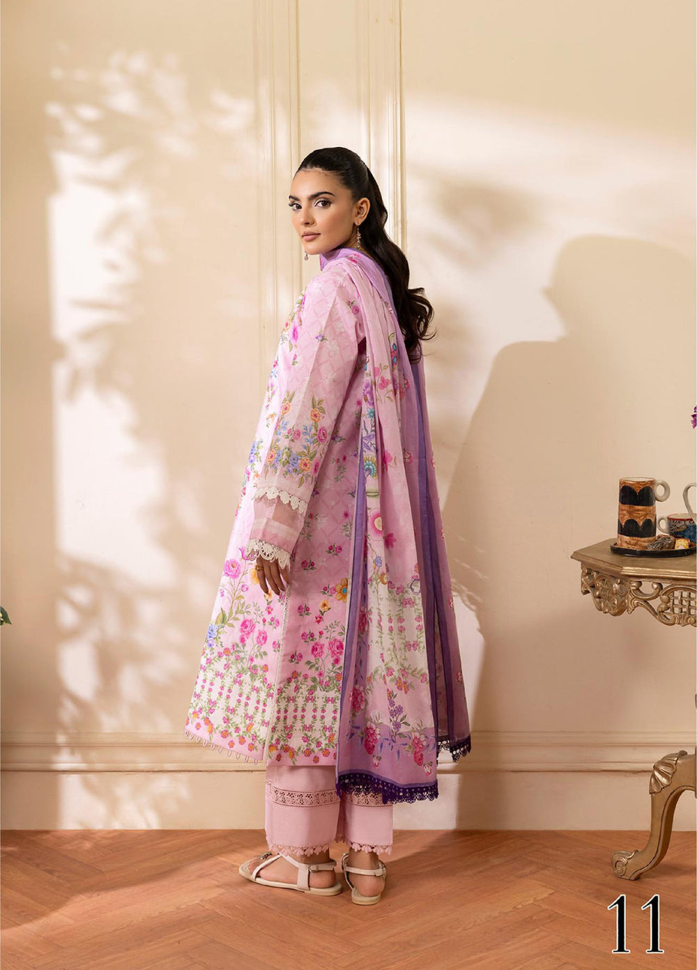 Nissa by RajBari Unstitched Printed Lawn 3 Piece Suit RB26ULN D-11 - Casual Collection