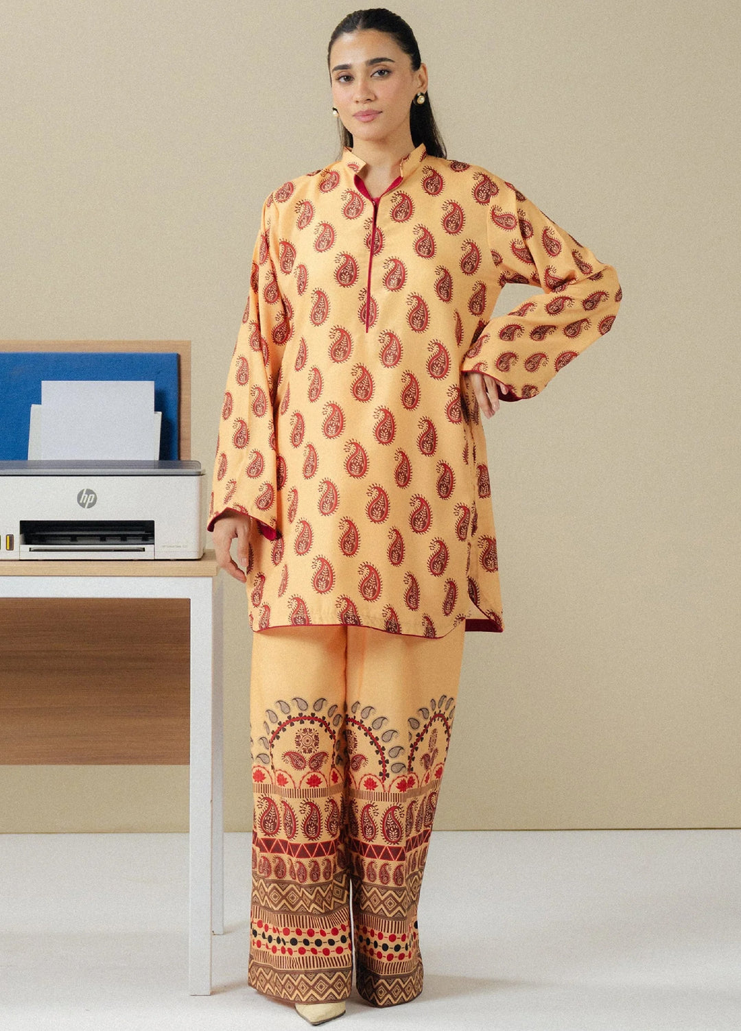 Fusion by Mannat Clothing Pret Printed Lawn 2 Piece Suit Saffron