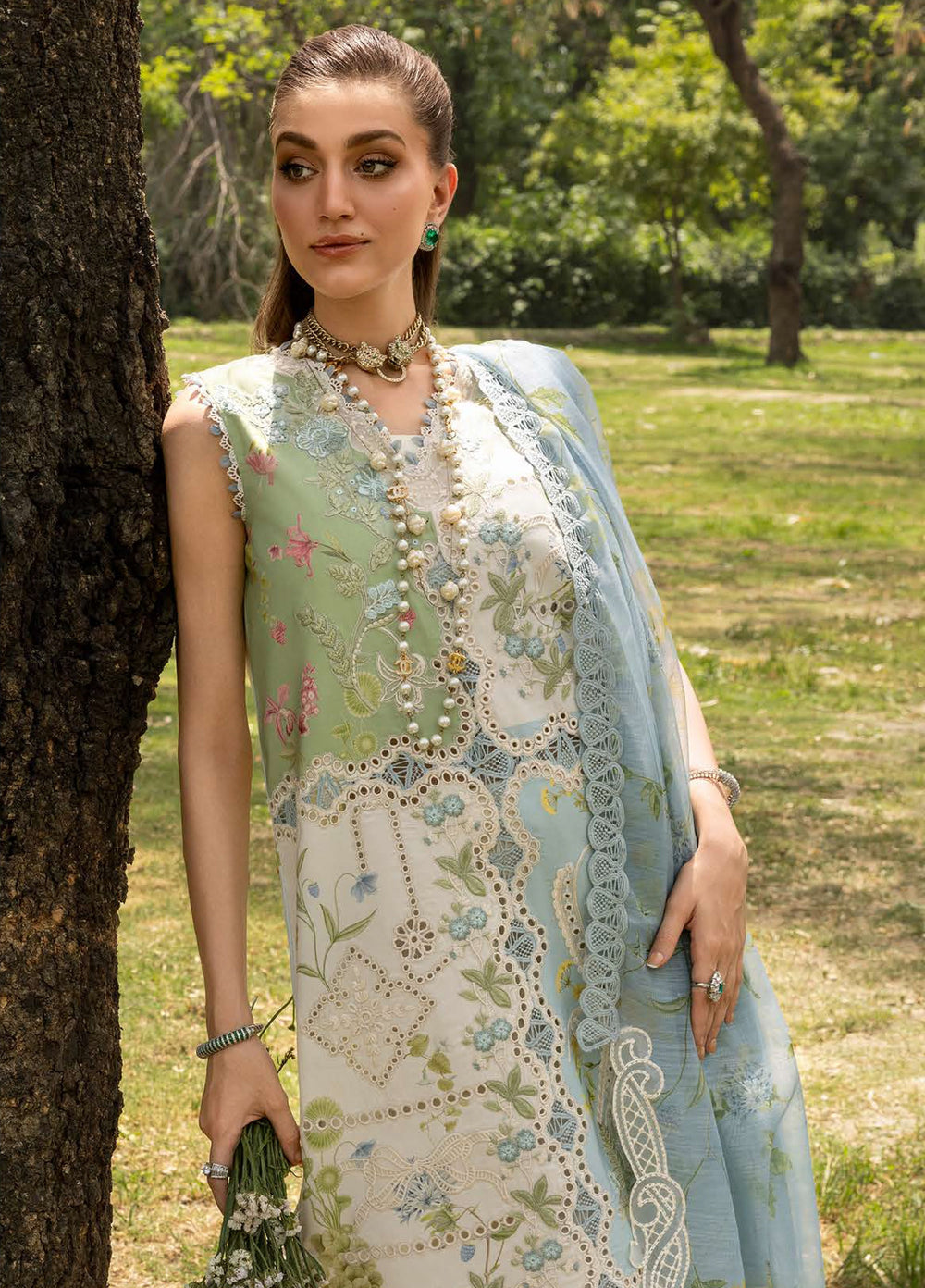 Bloom by Saira Shakira Unstitched Embroidered Lawn 3 Piece Suit SSR26ULB LANA-03A - Eid Collection