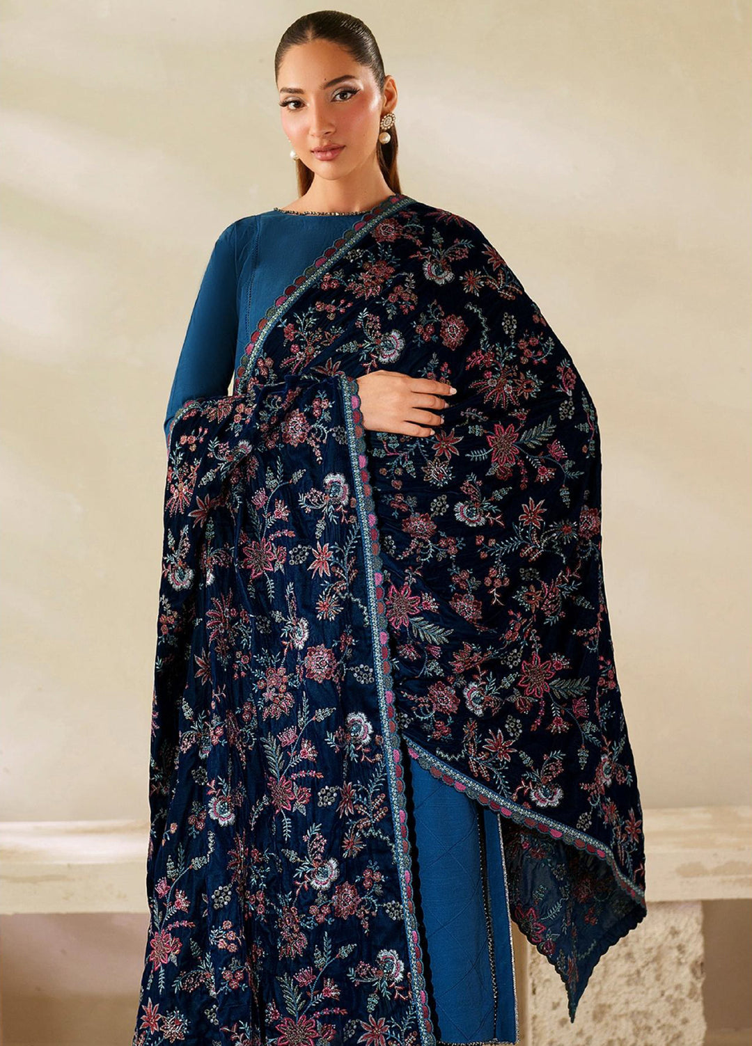 Zarif Unstitched Embroidered Raw Silk Suits 3 Piece ZRF25UF  ZRF-VS-01 - Festive Collection