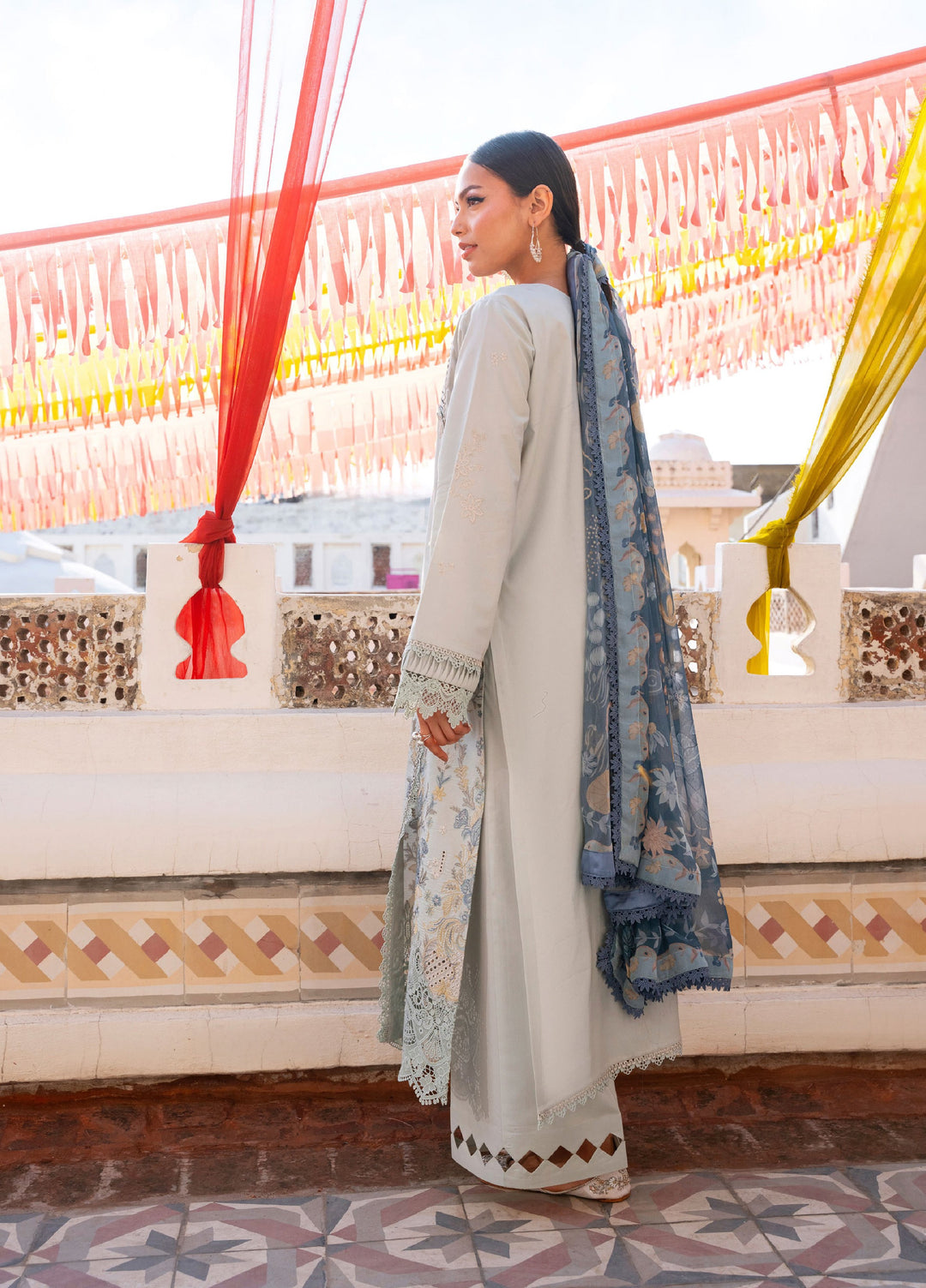Basant Chikankari by Florent Unstitched Embroidered Luxury Lawn 3 Piece Suit FL26UBC FZ-5B - Summer Collection