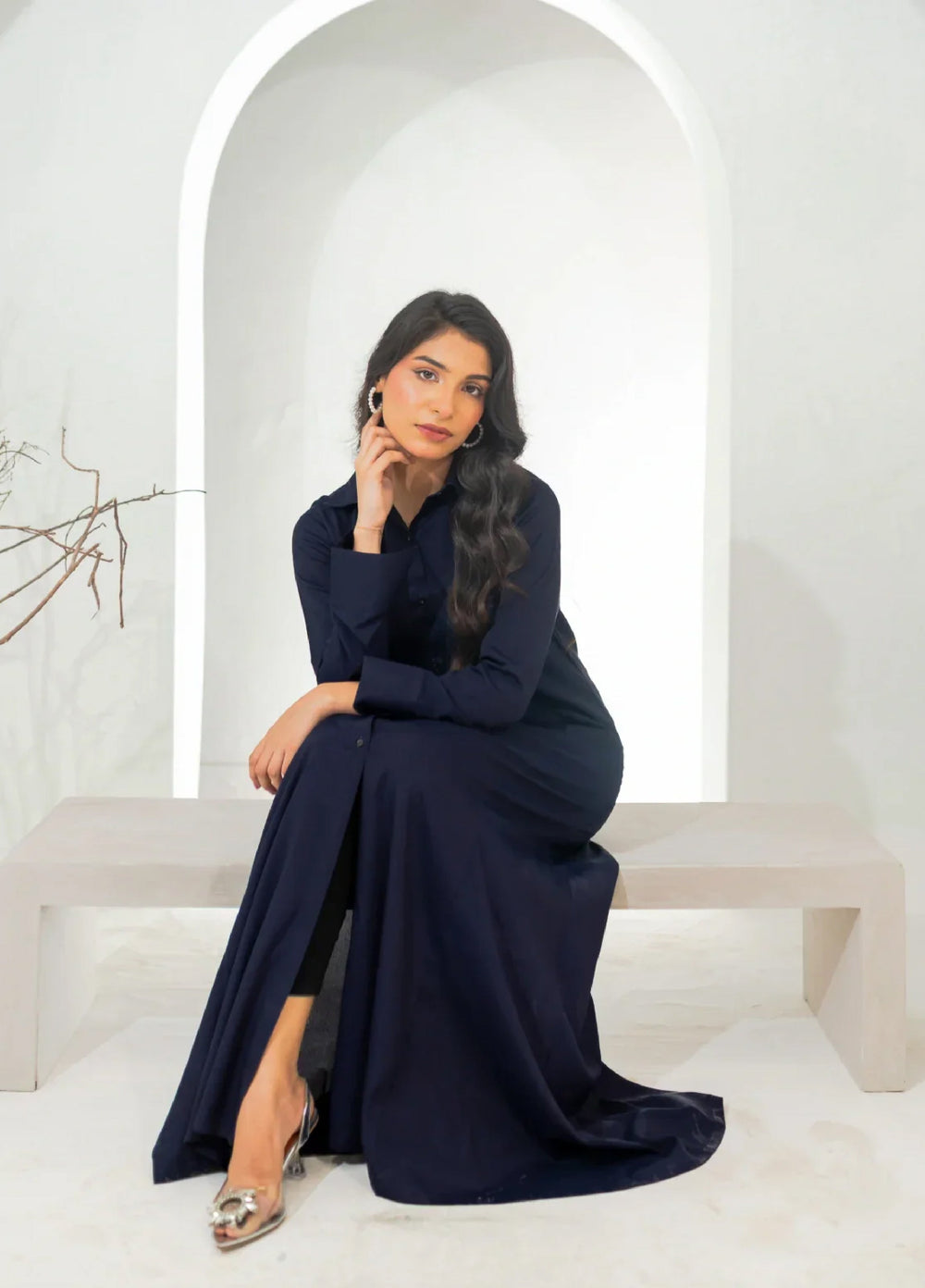 Zauk Pret Casual Wear Crepe 1 Piece French Navy - Casual Collection Maxi Dress