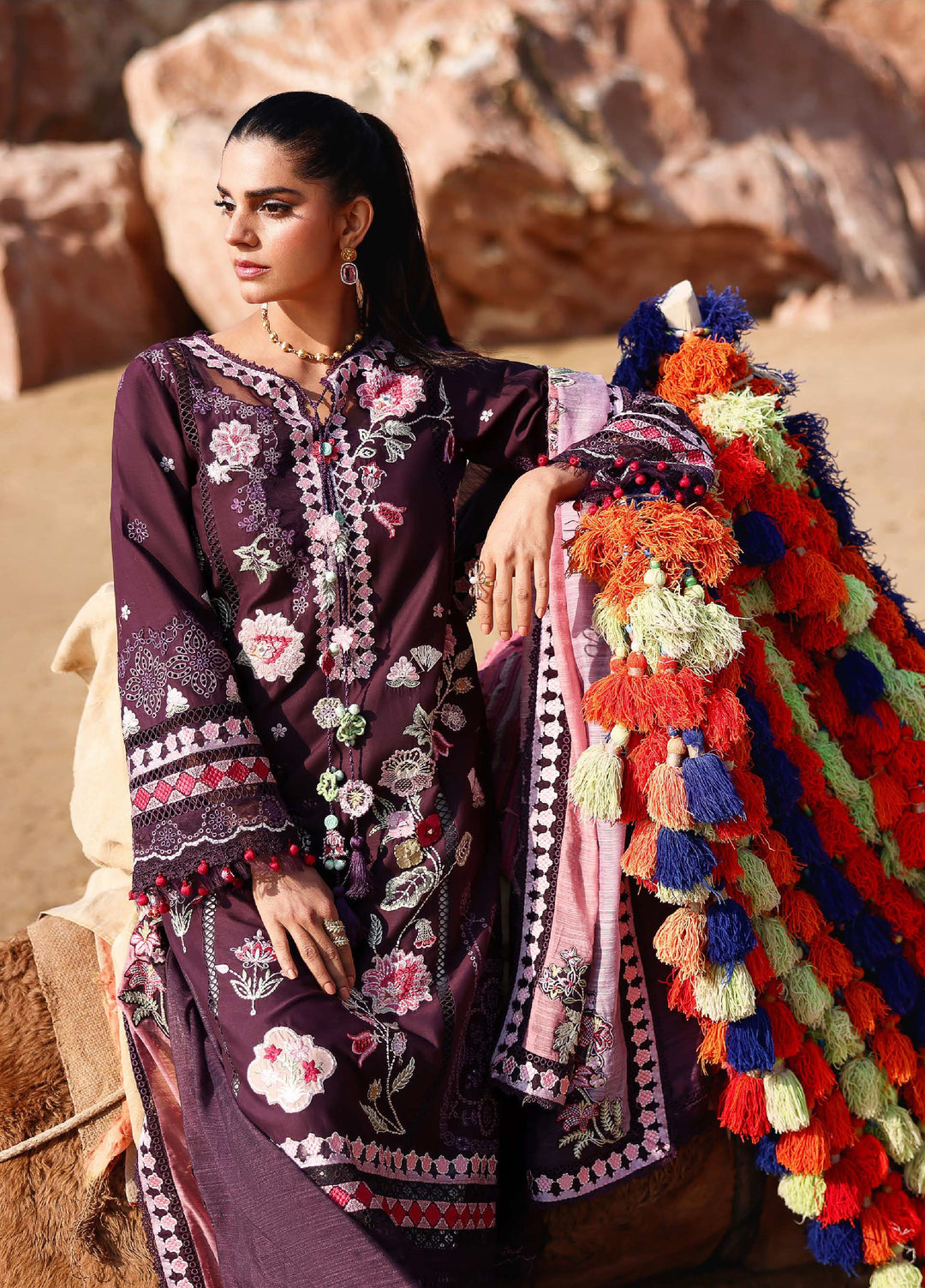 Saira Shakira Unstitched Embroidered Lawn 3 Piece Suit SSR26ULE SS-002A - Eid Collection