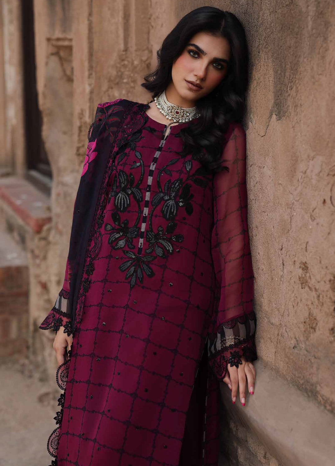 Vasal by Charizma Unstitched Luxury Chiffon Embroidered Suits 3 Piece CRZ25LC VSL25-39 - Festive Collection