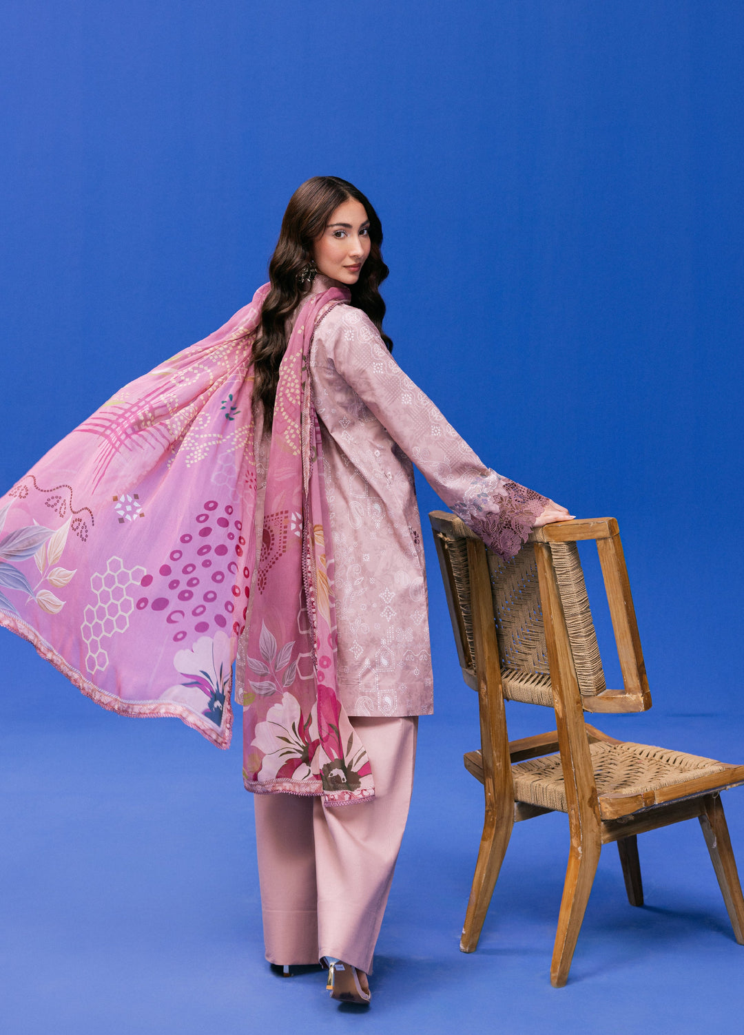 Zync by Florent Unstitched Embroidered Printkari Lawn 3 Piece Suit FL26UZP FZ-5A - Summer Collection