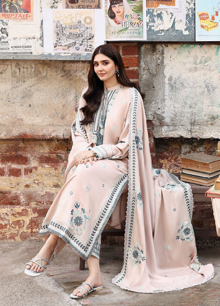 Cross Stitch Unstitched RTS Marina Embroidered Suits 3 Piece CS25MW D-06 Subtle Maze - Winter Collection