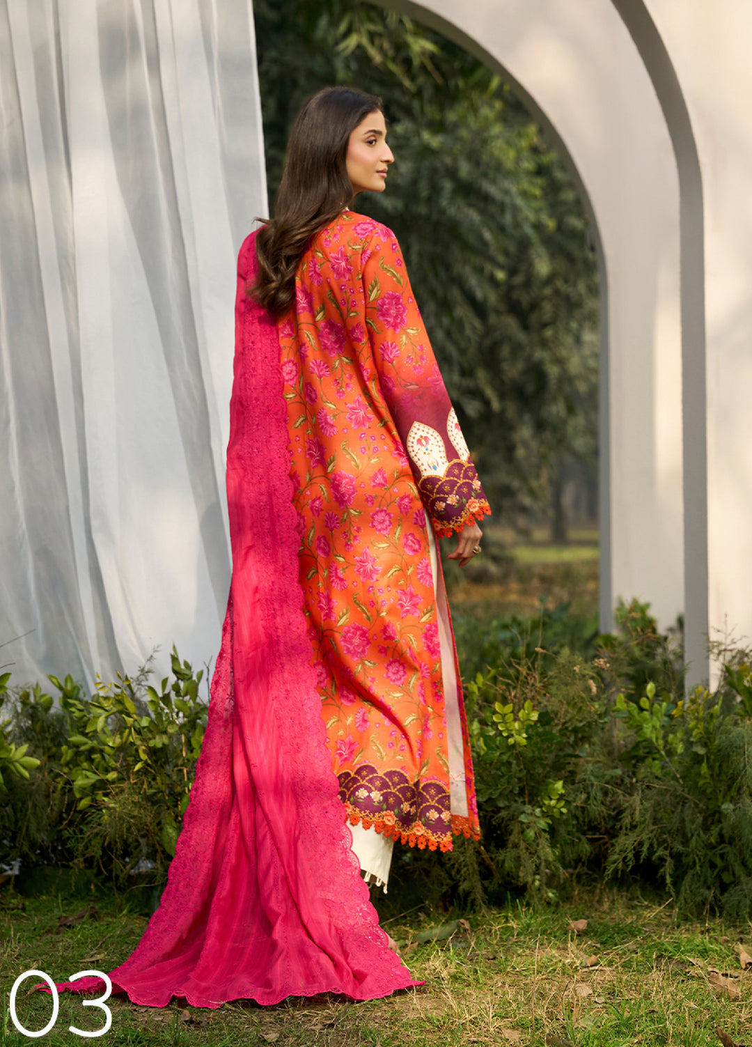 Raha Summer Prints by RajBari Unstitched Printed Lawn 3 Piece Suit RB26URS D-01 - Summer Collection