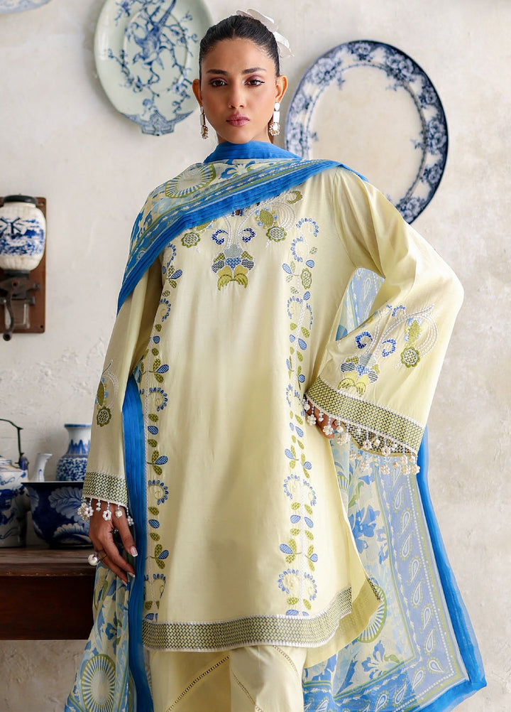 Freesia by Gul Ahmed Unstitched Embroidered Lawn 3 Piece Suit GA26UFL BM-62005 - Summer Collection