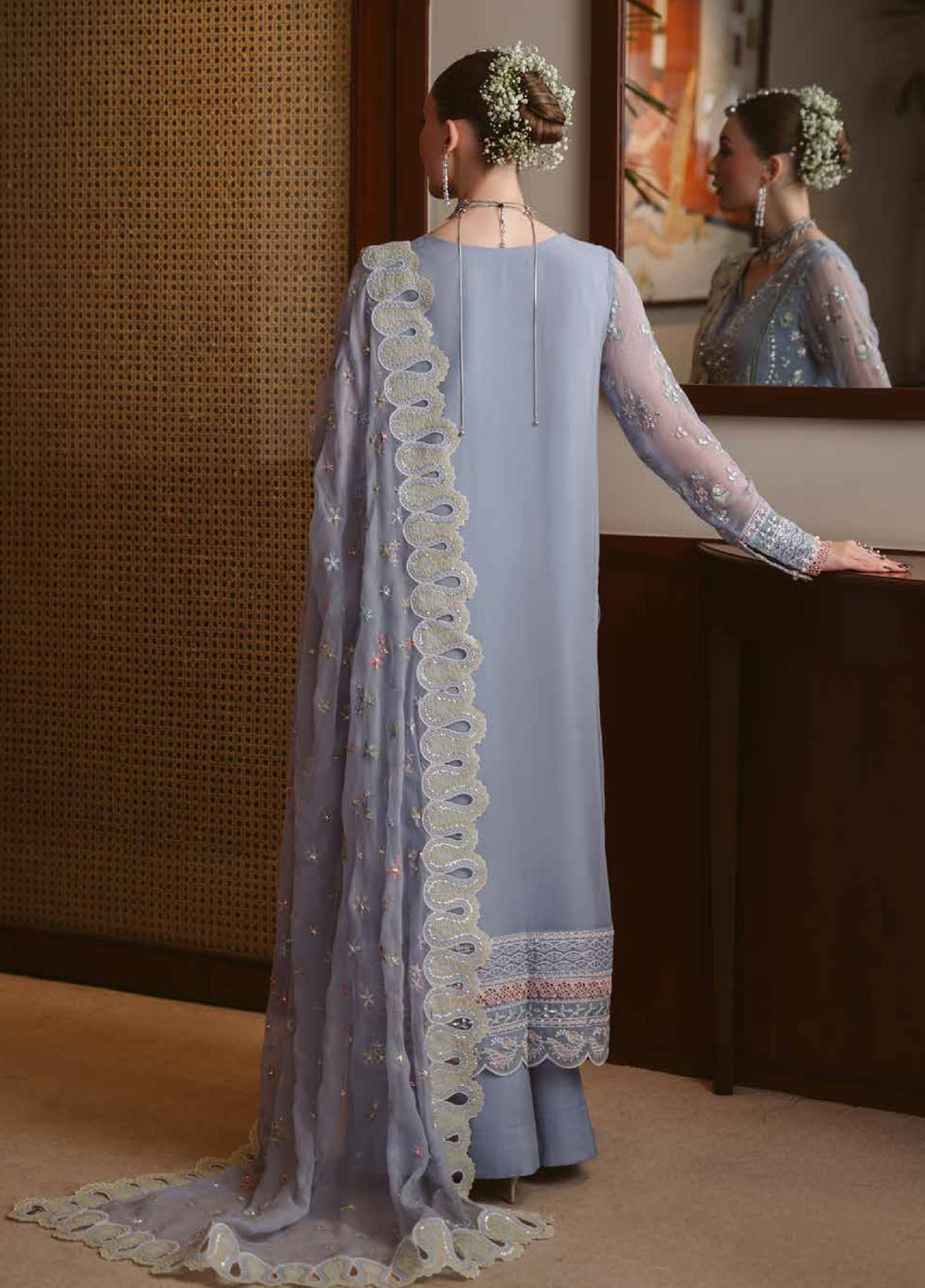 Elaya by Nureh Unstitched Embroidered Chiffon 4 Piece Suit NU26UEF NEL-94 - Festive Collection