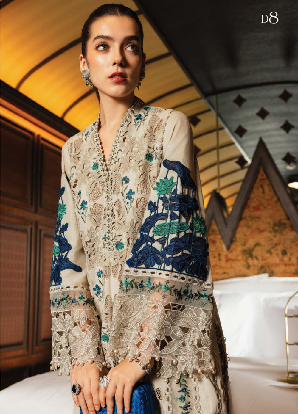 Maria B Unstitched Embroidered Lawn 3 Piece Suit MB26ULE D8 - Eid Collection
