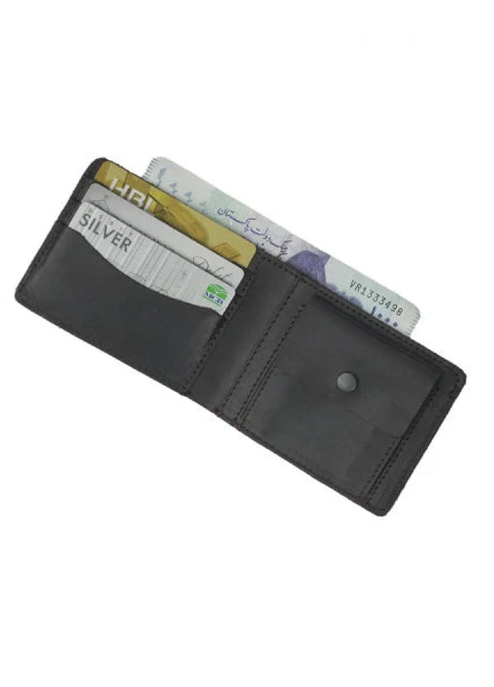Vintage by Jild Mens Genuine Vintage Leather Wallet-CHARCOAL BLACK - Wallets Collection