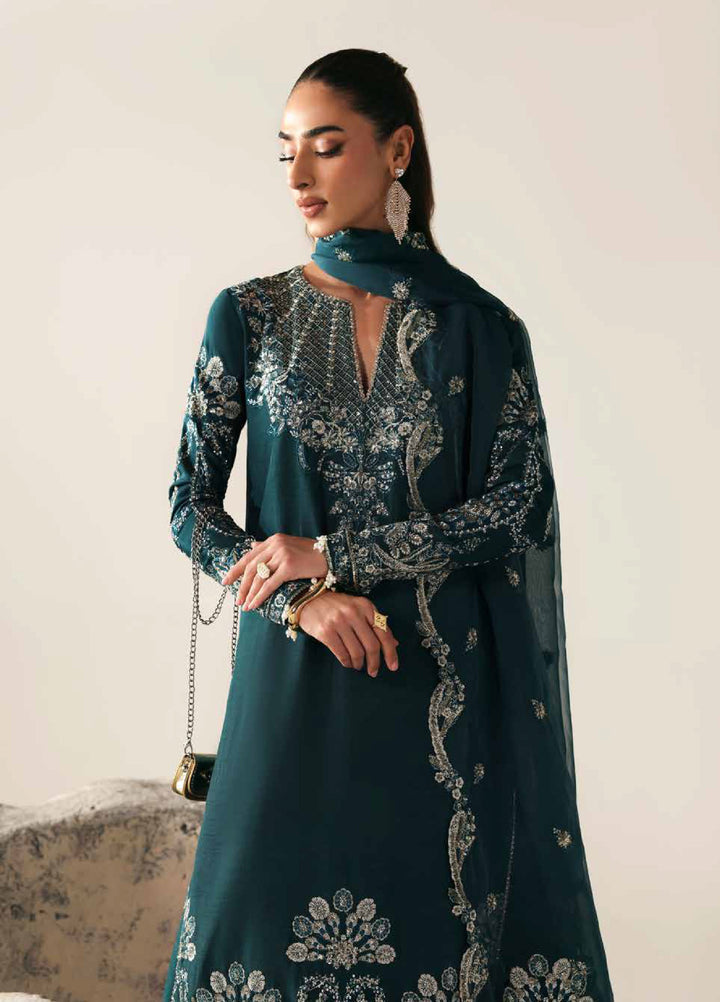 Serein Luxe by Emaan Adeel Unstitched Raw Silk Embroidered Suits 3 Piece EA25SL D-4 Starlight Sway - Festive Collection