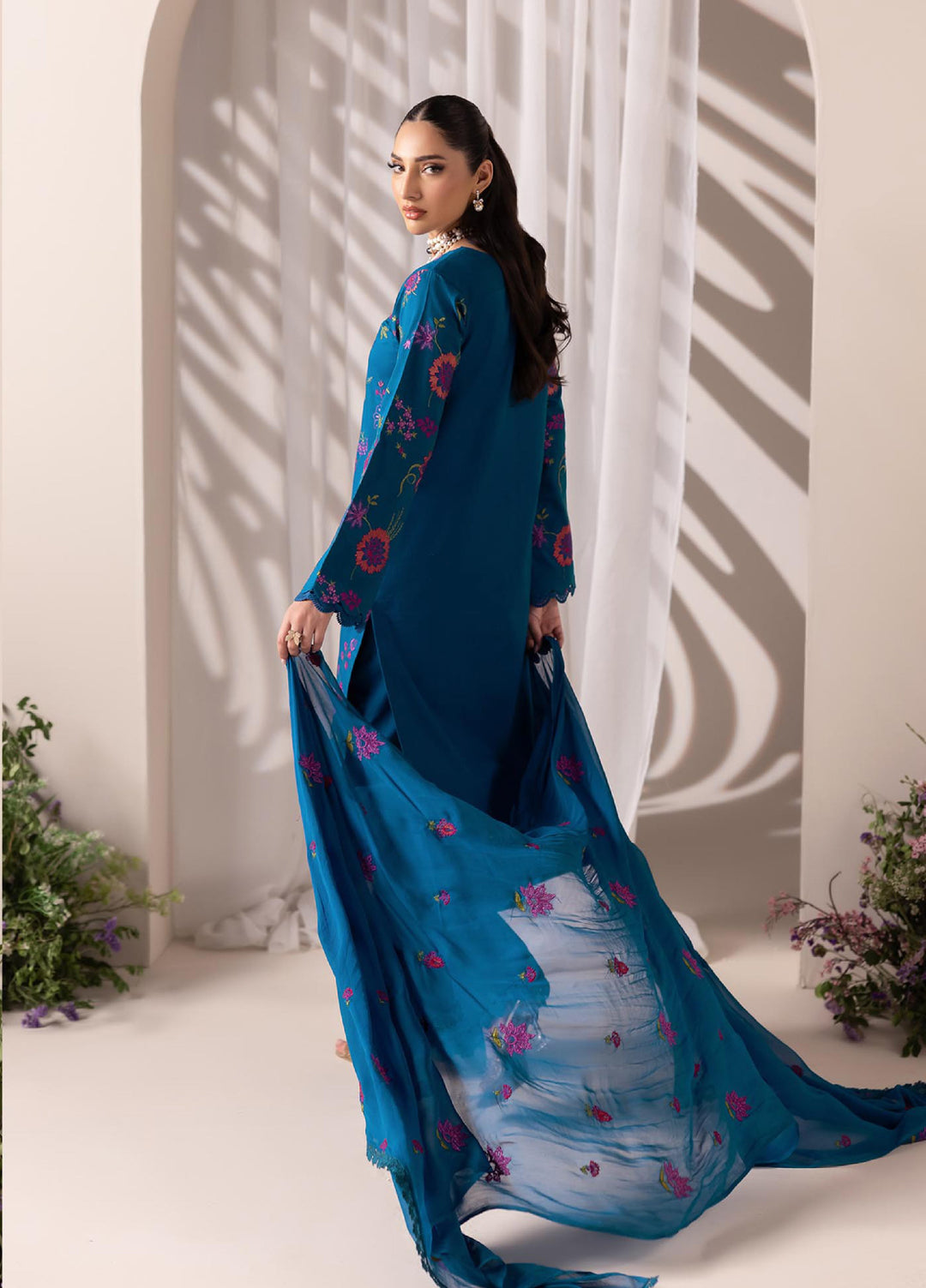 RajBari Exclusive Unstitched Embroidered Lawn 3 Piece Suit RB26UE D-11 - Summer Collection