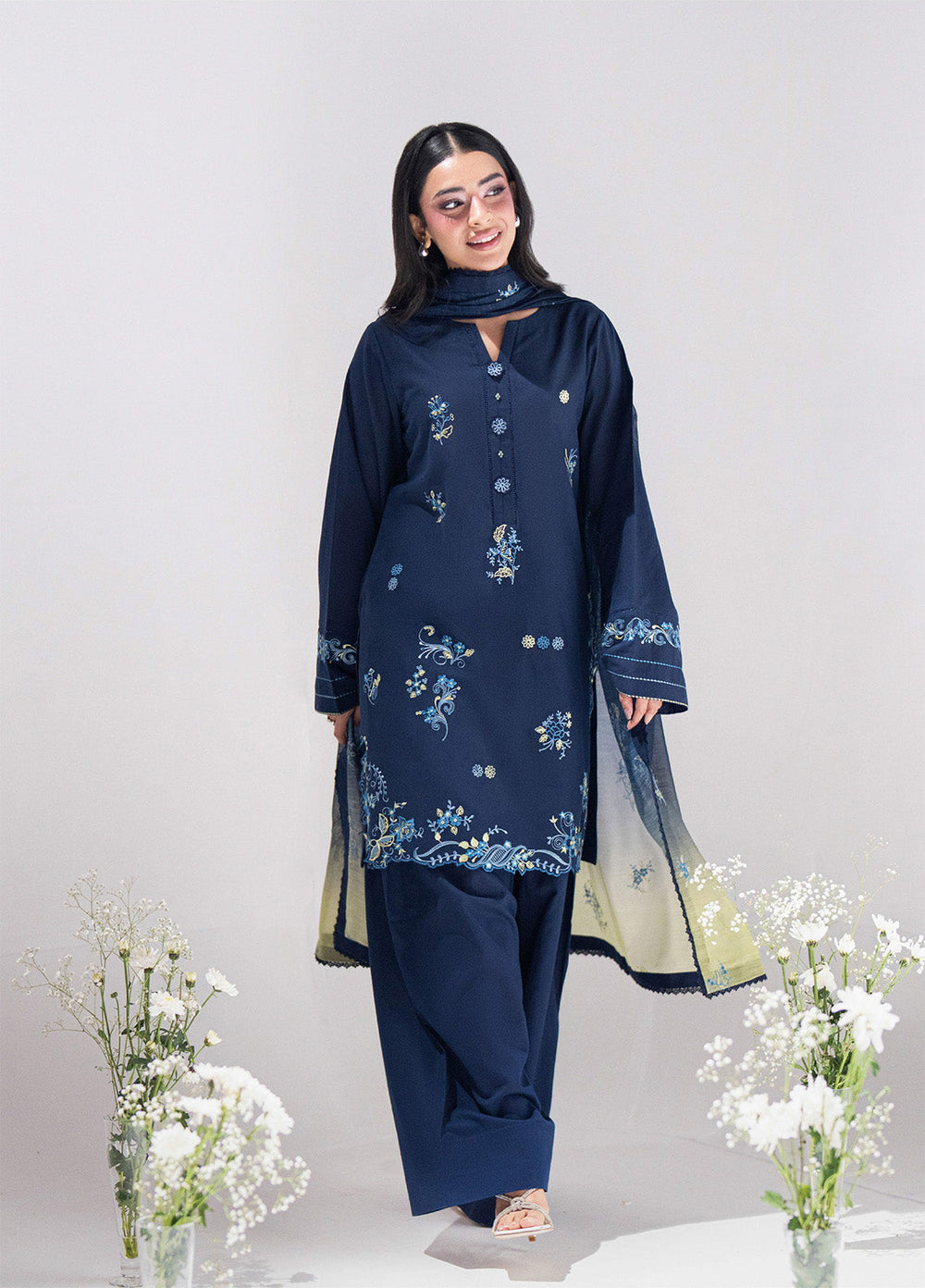 Blush N Bliss by Sahane Women RTW Embroidered Lawn 3 Piece Suit Moonberry LP63004 Casual Collection