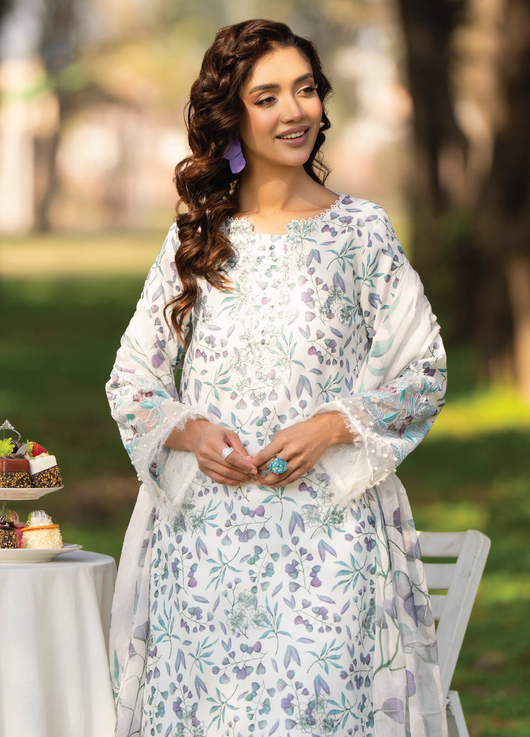 Eden Garden by Humdum Unstitched Embroidered Lawn 3 Piece Suit HB26UED D-07 - Summer Collection