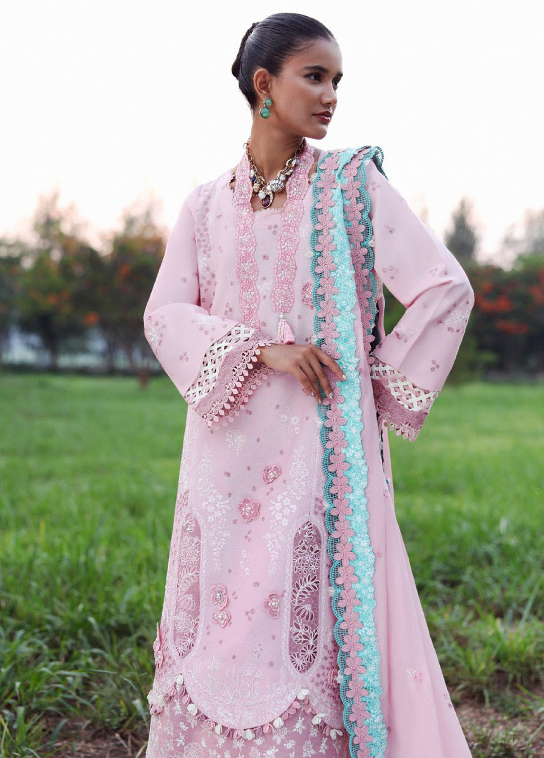 Lilas by Republic WomensWear Unstitched Embroidered Lawn 3 Piece Suit RW26ULL D-1B - Eid Collection