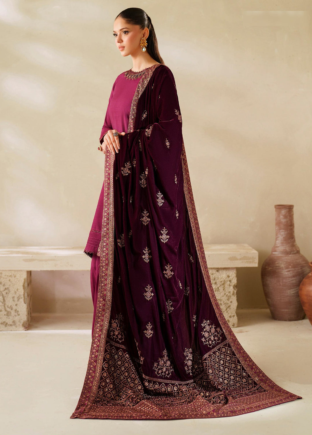 Zarif Velvet Shawls 1 Piece ZRF25VS ZRF-VS-02 - Festive Collection