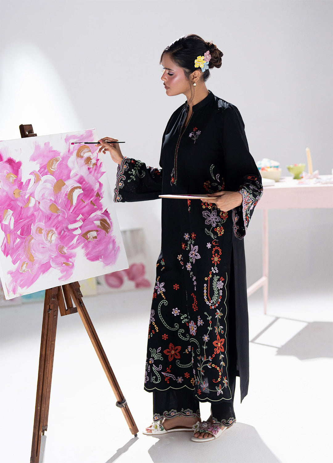 Blush N Bliss by Sahane Women RTW Embroidered Lawn 2 Piece Suit Midnight Petal LP63006 Casual Collection