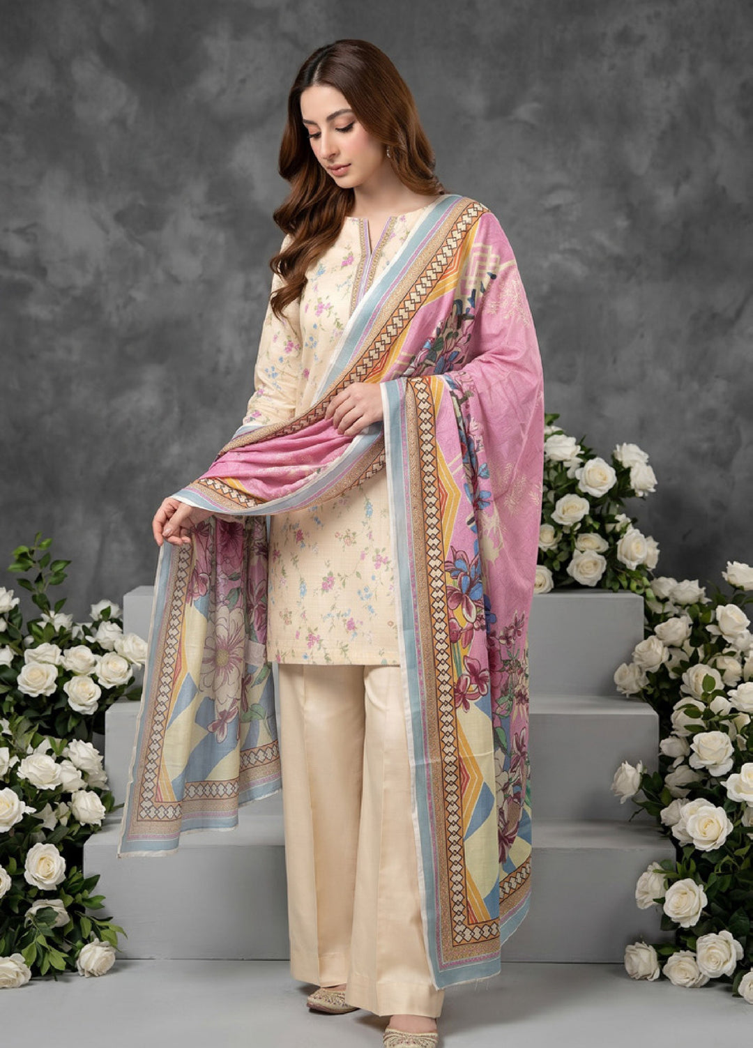 Salina Dobby by Regalia Textiles Unstitched Printed Lawn 3 Piece Suit RG26UPS D-06 - Casual Collection