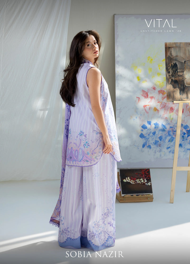 Vital by Sobia Nazir Unstitched Embroidered Lawn 3 Piece Suit SN26UVL 2B - Summer Collection