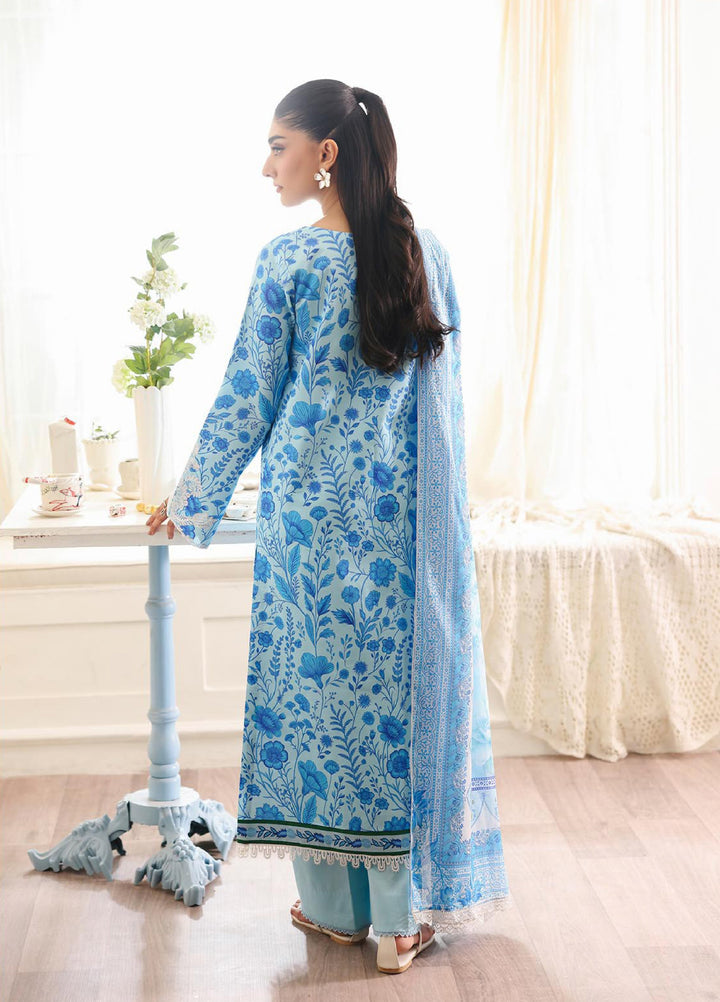 Nissa Floral Symphony by Rajbari Unstitched Lawn Embroidered 3 Piece Suit RB26UNF D-07 - Summer Collection