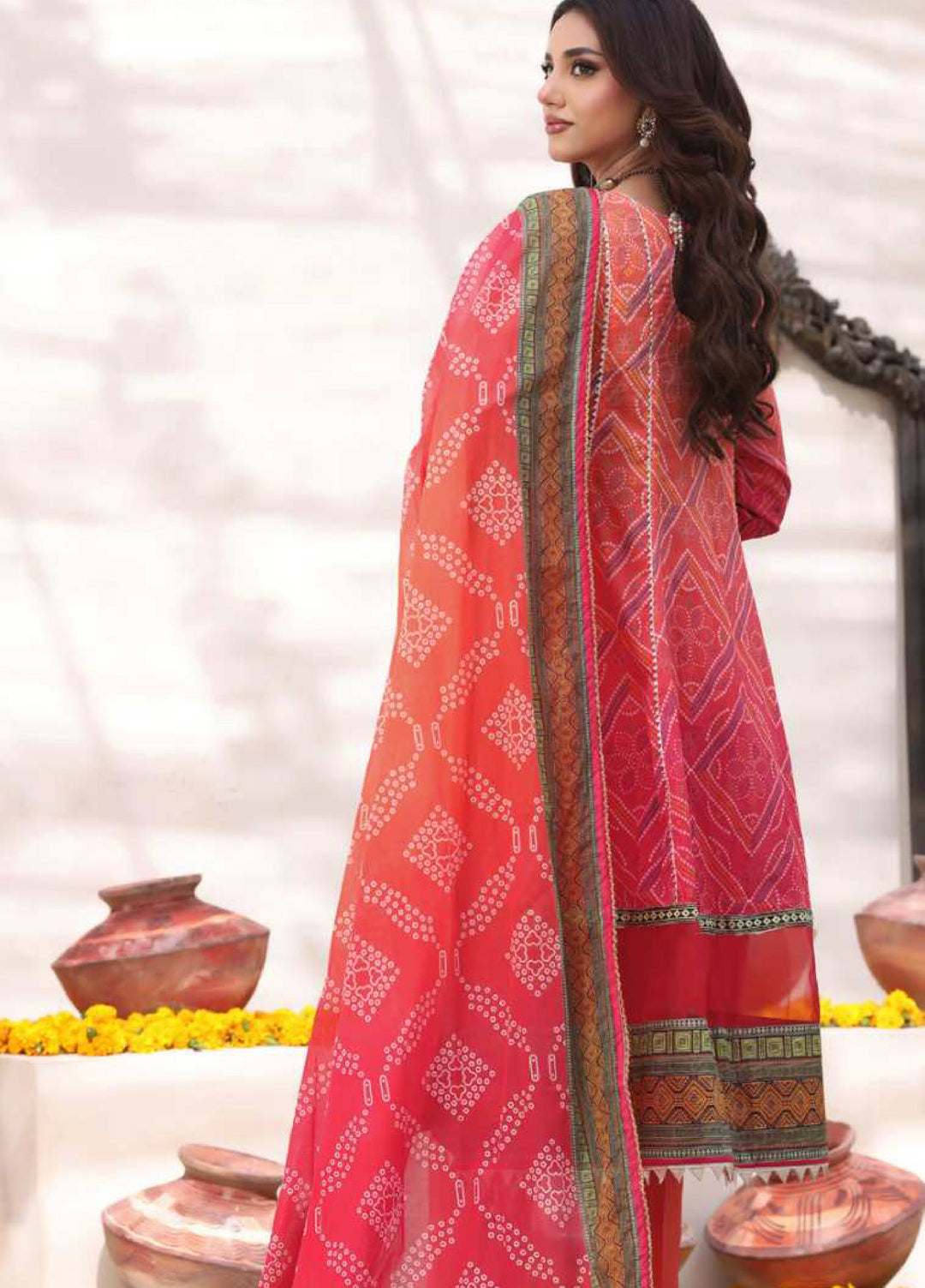 Heritage Series by AL Zohaib Unstitched Printed Chunri Lawn 3 Piece Suit AZ26UCH D-6 - Festive Collection