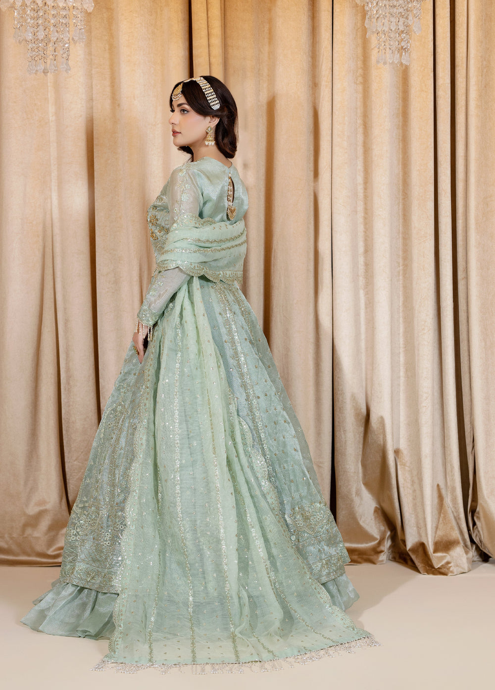 Maah-e-Noor Raum by Sarb Unstitched Embroidered Zari Tissue 3 Piece Suit RS26UMN MWF-07 - Wedding Collection