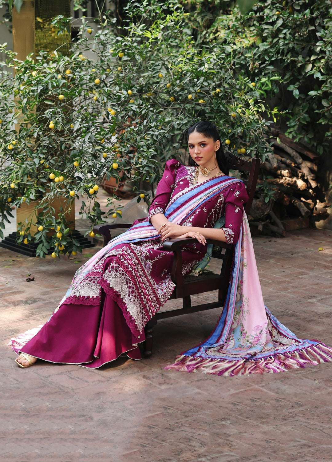 Lumina by Bin Ilyas Unstitched Embroidered Lawn 3 Piece Suit BI26UL L7 5B - Summer Collection