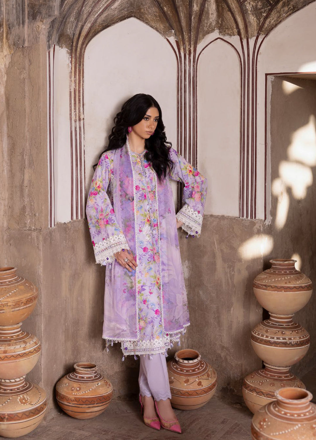 The Flora by Gul Ahmed Unstitched Embroidered Lawn 3 Piece Suit GA26ULF BM62045 - Casual Collection