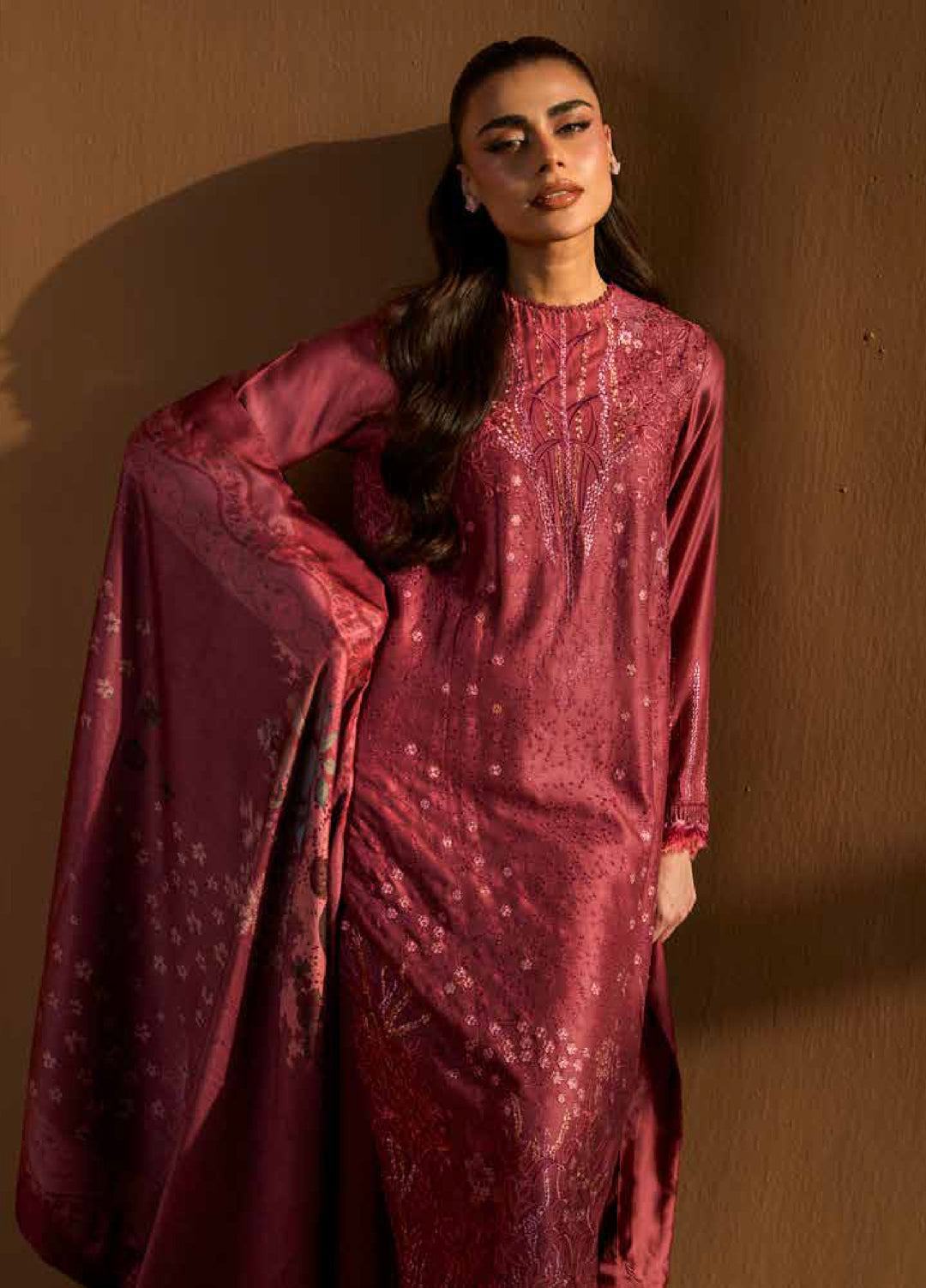 Sobia Nazir Unstitched Shawl Embroidered Herringbone 3 Piece SN25SW D-03 B - Winter Collection