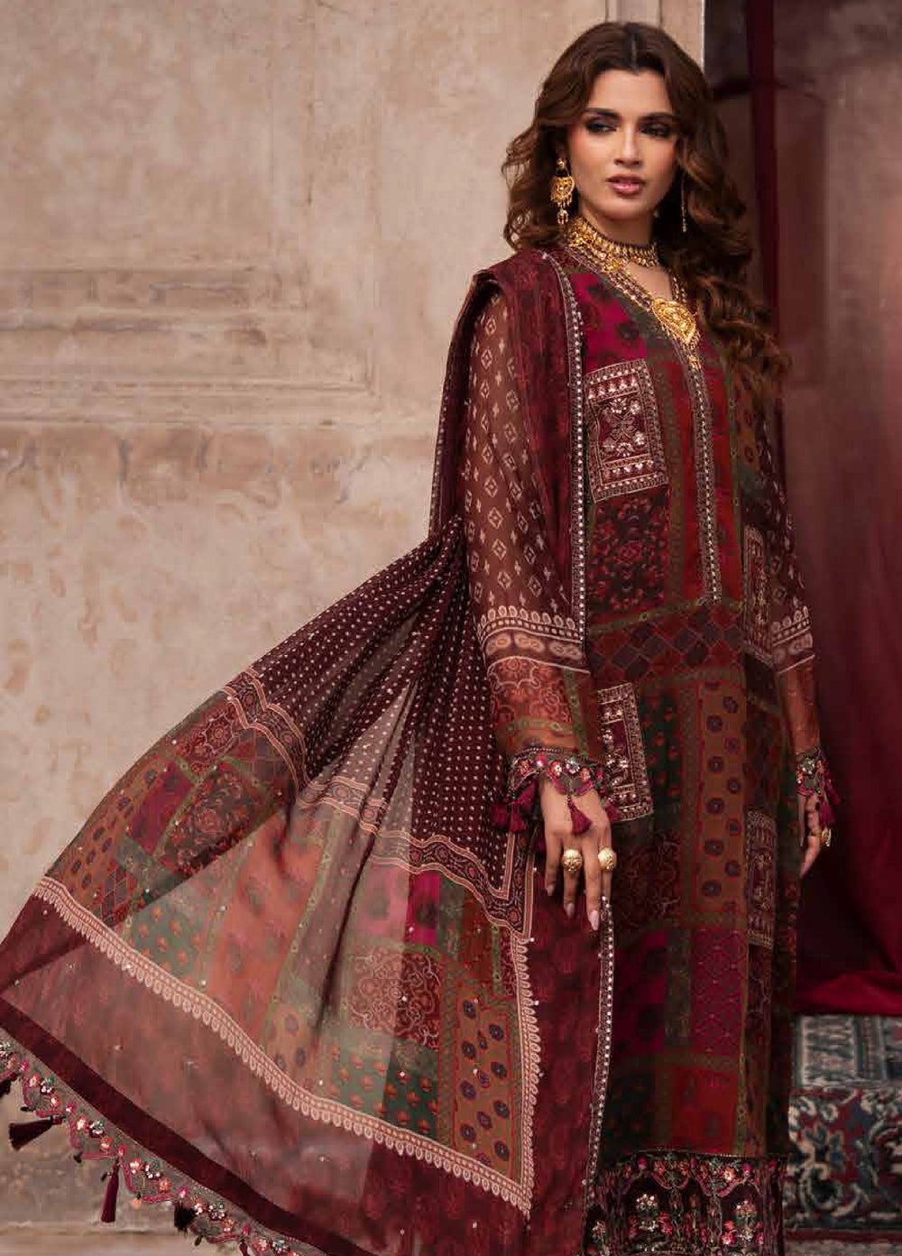 Vasal by Charizma Unstitched Embroidered Chiffon 3 Piece Suit CHR26UV VSL6-03 - Festive Collection