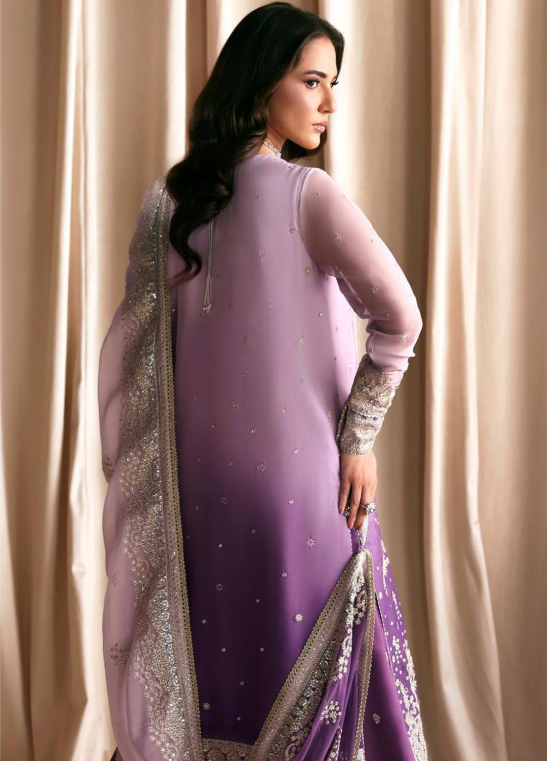 Sirayya by Zarif Unstitched Embroidered Chiffon 3 Piece Suit ZR26US Nigah 02 - Festive Collection