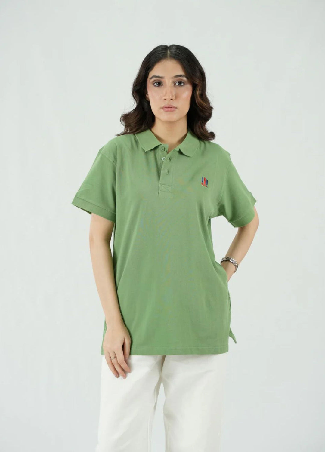 Mercato RTW Solids Cotton 1 Piece Green Polo Shirt