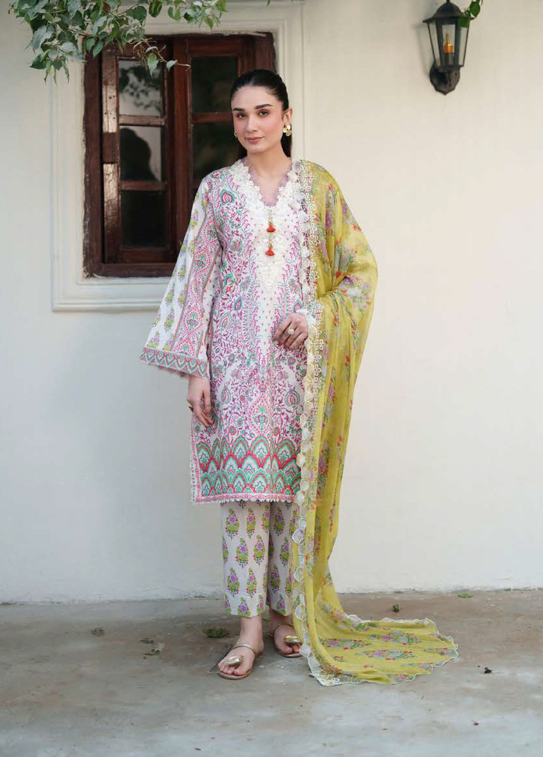 Whispered Florals by Roheenaz Unstitched Embroidered Lawn 3 Pcs Suit RNZ26UWF D-16 B LILY DRIFT - Summer