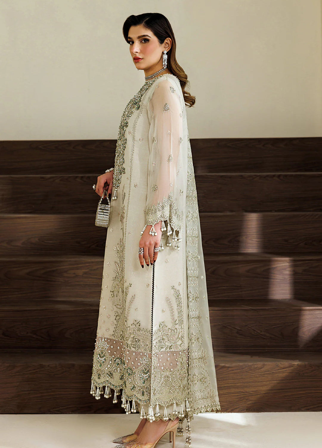 Aymal by Alizeh Fashion Handcrafted Unstitched Embroidered Chiffon 3 Pcs Suit AF26UAC 06-NAVYA - Festive Collection
