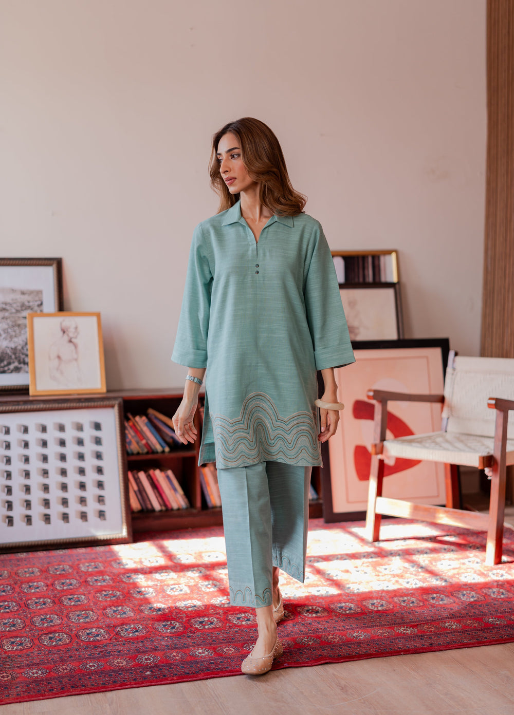Pret Essentials by Sahar Pret Embroidered Khaddar 2 Piece AWSK-RR-02 - Winter Collection