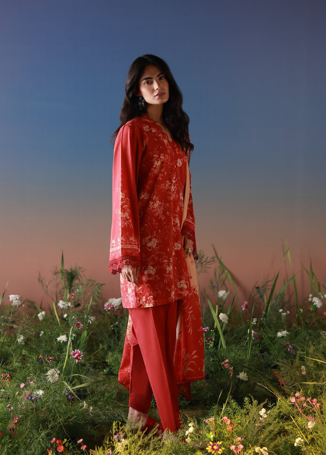 Mirha by Sahar Unstitched Printed Lawn 3 Piece Suit SS1-26-11 Crimson Heirloom - Summer Collection